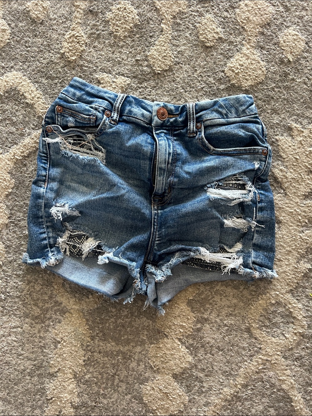American Eagle Outfitters Distressed Blue Denim Shorts